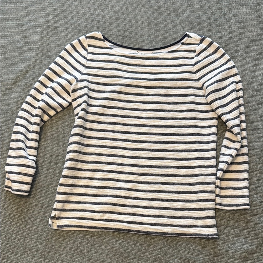 Lou & Grey Navy and Cream Striped Top
